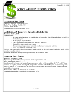 SCHOLARSHIP INFORMATION  Academy of Hair Design