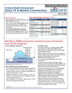 Daily FX &amp; Market Commentary Market Recap Nov 13, 2014