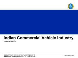 Indian Commercial Vehicle Industry  Trends &amp; Outlook November, 2014