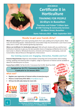Certificate II in Horticulture  TRAINING FOR PEOPLE