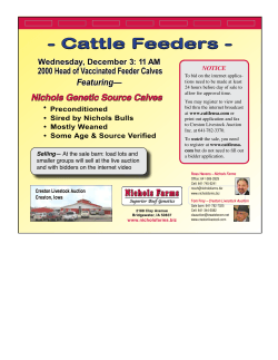 - Cattle Feeders - 2000 Head of Vaccinated Feeder Calves Featuring—