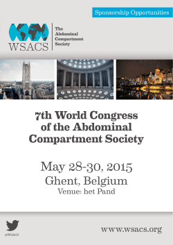 May 28-30, 2015 Ghent, Belgium 7th World Congress of the Abdominal