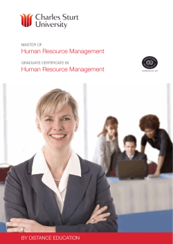 Human Resource Management by distance education MasteR oF GRaduate ceRtiFicate in