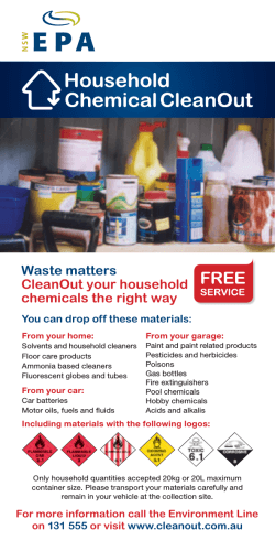 Waste matters  CleanOut your household chemicals the right way