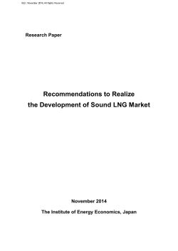 Recommendations to Realize the Development of Sound LNG Market Research Paper November 2014
