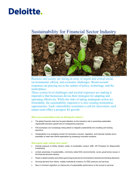 Sustainability for Financial Sector Industry
