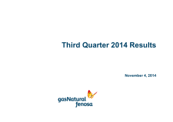 Third Quarter 2014 Results No ember 4 2014 November 4, 2014