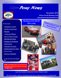 Pony News November 2014 Mustang of the Month Ron Lively