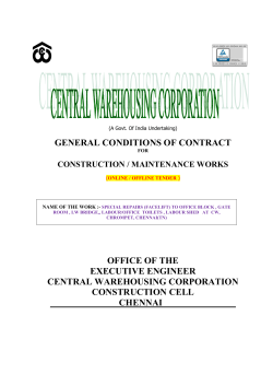 GENERAL CONDITIONS OF CONTRACT CONSTRUCTION / MAINTENANCE WORKS  FOR
