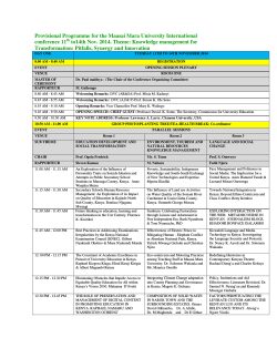 Provisional Programme for the Maasai Mara University International conference 11