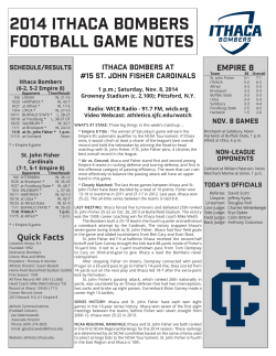 2014 Ithaca Bombers Football Game Notes Ithaca Bombers AT
