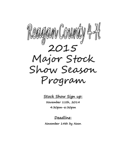 2015 Major Stock Show Season Program