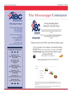 The Mississippi Contractor &ldquo;Giving Something Back&rdquo; Volunteers to Feed the Needy