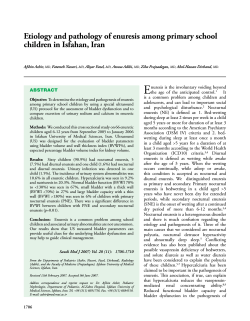 E Etiology and pathology of enuresis among primary school