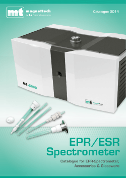 EPR/ESR Spectrometer Catalogue for EPR-Spectrometer, Accessories &amp; Glassware