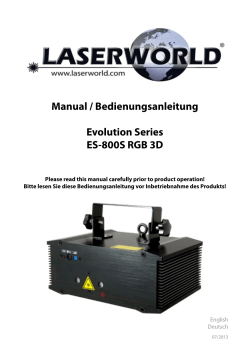 Manual / Bedienungsanleitung Evolution Series ES-800S RGB 3D