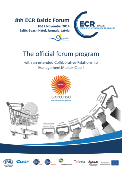 The official forum program 8th ECR Baltic Forum