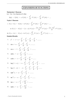 b g  EXPANSIONS OF FUNCTIONS