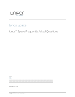 Junos Space Junos Space Frequently Asked Questions 14.1