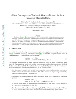 Global Convergence of Stochastic Gradient Descent for Some Nonconvex Matrix Problems