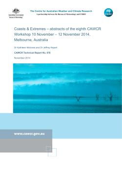 Coasts &amp; Extremes – abstracts of the eighth CAWCR Melbourne, Australia