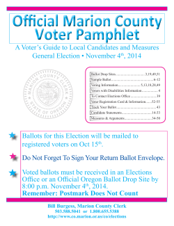 Official Marion County Voter Pamphlet General Election • November 4