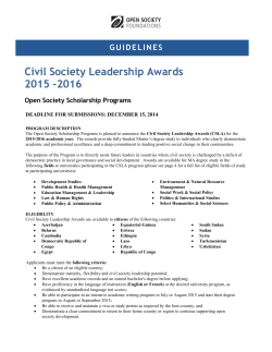 Civil Society Leadership Awards 2015 -2016