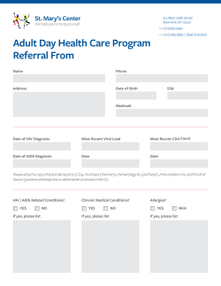 Adult Day Health Care Program Referral From St. Mary’s Center