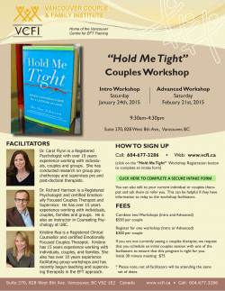 “Hold Me Tight” Couples Workshop FACILITATORS HOW TO SIGN UP