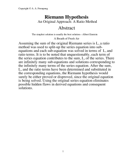 Riemann Hypothesis  Abstract