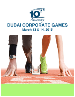 DUBAI CORPORATE GAMES March 13 &amp; 14, 2015