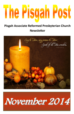 November 2014  Pisgah Associate Reformed Presbyterian Church Newsletter