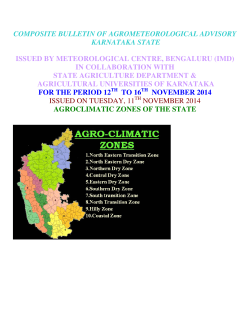 COMPOSITE BULLETIN OF AGROMETEOROLOGICAL ADVISORY KARNATAKA STATE IN COLLABORATION WITH
