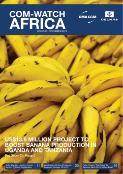 AFRICA COM-WATCH US$13.8 MILLION PROJECT TO BOOST BANANA PRODUCTION IN
