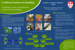 Caribbean Postharvest Handling  Availability in local crop production to alleviate food insecurity