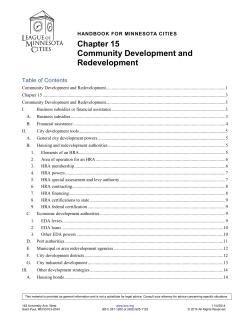 Chapter 15 Community Development and Redevelopment Table of Contents