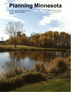 Planning Minnesota American Planning Association November-December 2014 Volume 33, Number 6