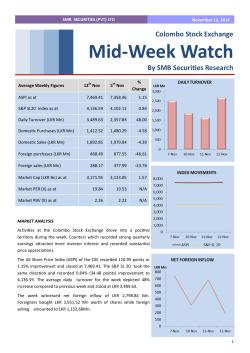 Mid-Week Watch Colombo Stock Exchange By SMB Securities Research