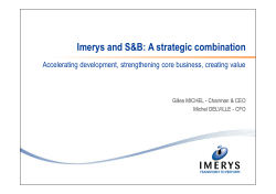 Imerys and S&amp;B: A strategic combination Michel DELVILLE - CFO