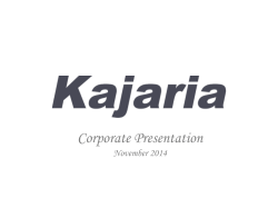 Corporate Presentation November 2014