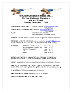 PRESENTS….. NORVIEW WRESTLING Norview Christmas Showdown (JV and Under)