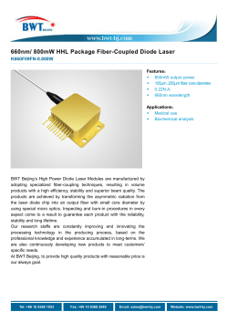 660nm/ 800mW HHL Package Fiber-Coupled Diode Laser K660F09FN-0.800W