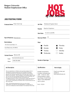 Hot Jobs of the Season Job Posting Form