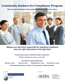 Community Bankers for Compliance Program