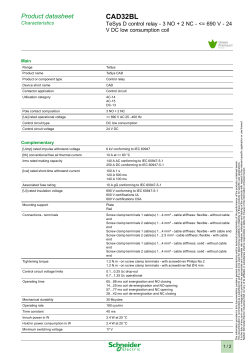 CAD32BL Product datasheet V DC low consumption coil