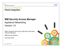 IBM Security Access Manager Appliance Networking Version 1.5
