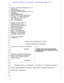 pending pro hac vice   HIGGS FLETCHER &amp; MACK LLP