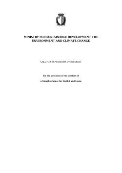 MINISTRY FOR SUSTAINABLE DEVELOPMENT THE ENVIRONMENT AND CLIMATE CHANGE