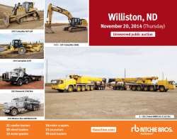 Williston, ND November 20, 2014 Unreserved public auction