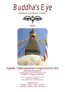 Buddha's Eye Nepalese - Tibetan specialties in Cologne since Oct. 2010 MENU